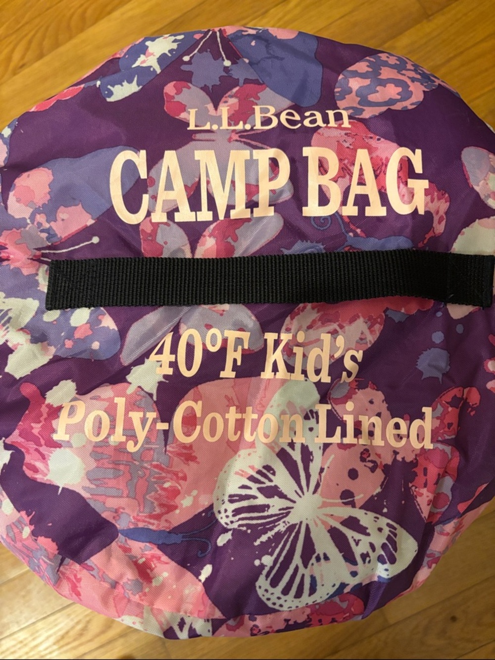 L.L.Bean Purple and Pink Floral Kids Camp Bag